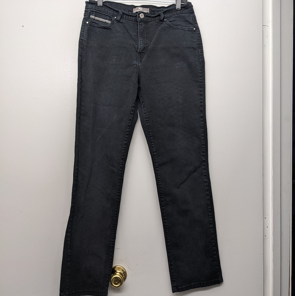 Levi's Women's 512 Perfectly Slimming Straight Leg Black Jeans Size 14M